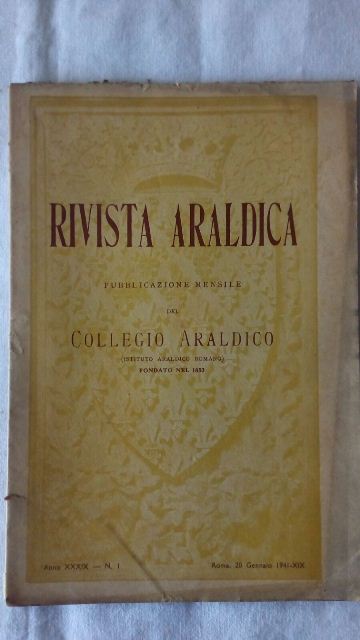 Rivista del collegio araldico. (rivista araldica) vintage gennaio 1941
