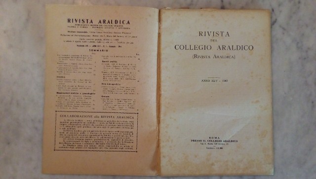 Rivista del collegio araldico. (rivista araldica) vintage gennaio 1947