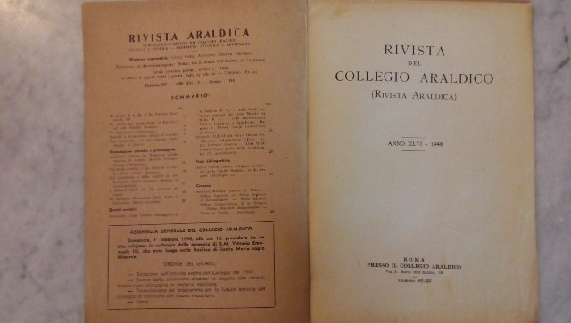 Rivista del collegio araldico. (rivista araldica) vintage gennaio 1948