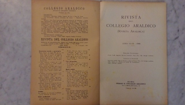 Rivista del collegio araldico. (rivista araldica) vintage gennaio 1949