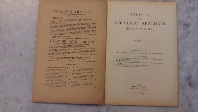 Rivista del collegio araldico. (rivista araldica) vintage gennaio 1951