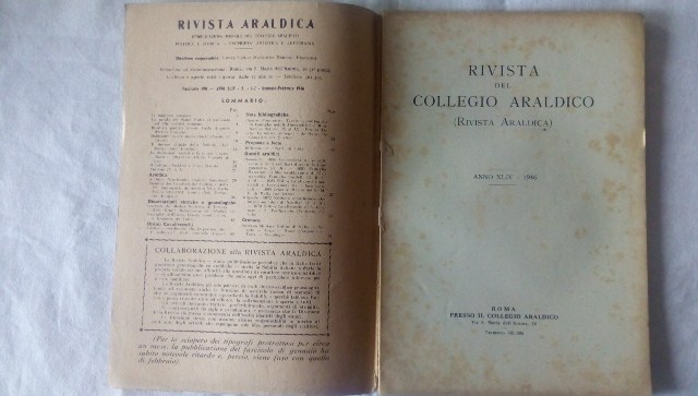 Rivista del collegio araldico. (rivista araldica) vintage gennaio e febbraio 1946