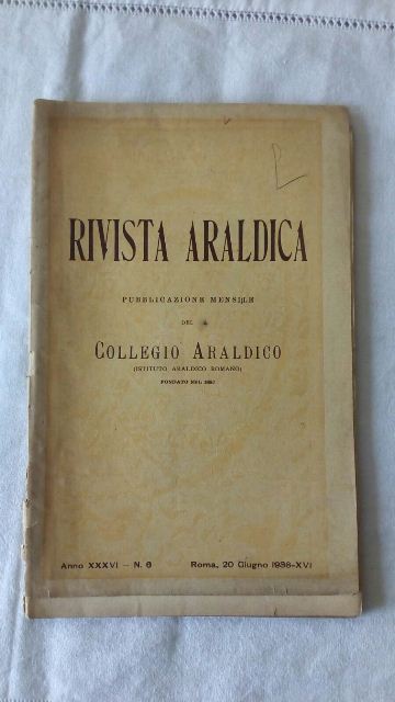 Rivista del collegio araldico. (rivista araldica) vintage giugno 1938