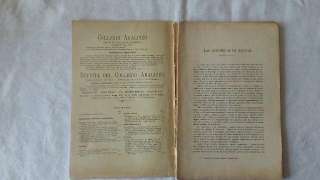 Rivista del collegio araldico. (rivista araldica) vintage giugno 1938