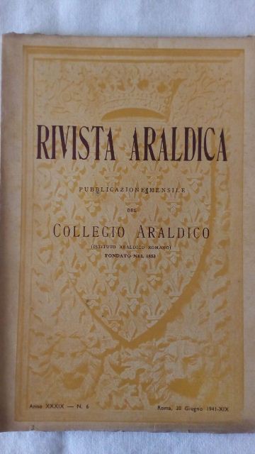 Rivista del collegio araldico. (rivista araldica) vintage giugno 1941