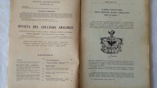Rivista del collegio araldico. (rivista araldica) vintage giugno 1941