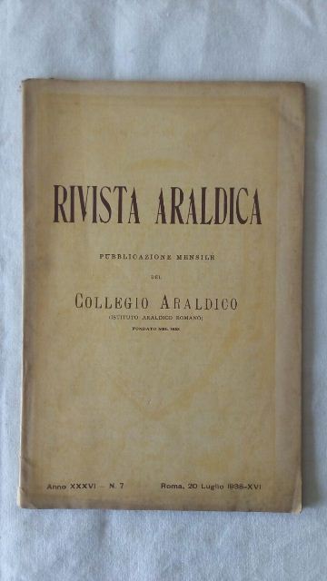 Rivista del collegio araldico. (rivista araldica) vintage luglio 1938