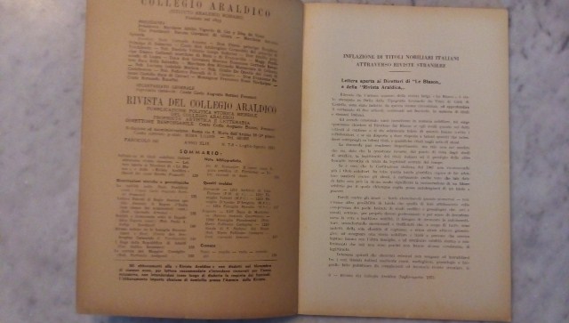 Rivista del collegio araldico. (rivista araldica) vintage luglio-agosto 1951