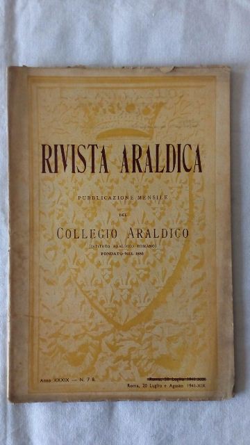 Rivista del collegio araldico. (rivista araldica) vintage luglio e agosto 1941