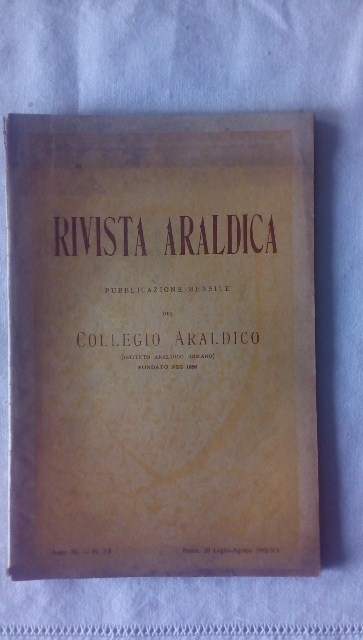 Rivista del collegio araldico. (rivista araldica) vintage luglio e agosto 1942