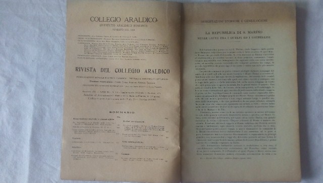 Rivista del collegio araldico. (rivista araldica) vintage luglio e agosto 1942