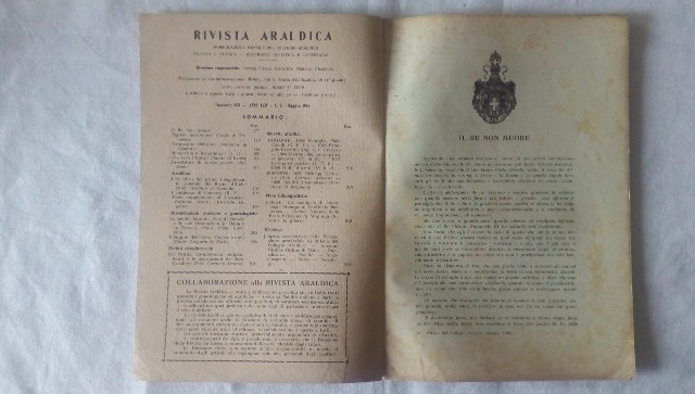 Rivista del collegio araldico. (rivista araldica) vintage maggio 1946