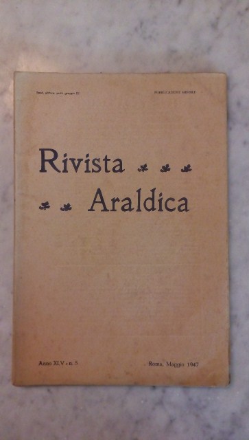 Rivista del collegio araldico. (rivista araldica) vintage maggio 1947