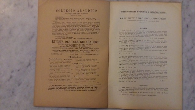 Rivista del collegio araldico. (rivista araldica) vintage maggio-giugno 1951