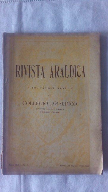 Rivista del collegio araldico. (rivista araldica) vintage marzo 1943