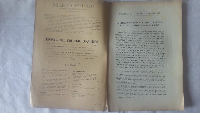 Rivista del collegio araldico. (rivista araldica) vintage marzo 1943