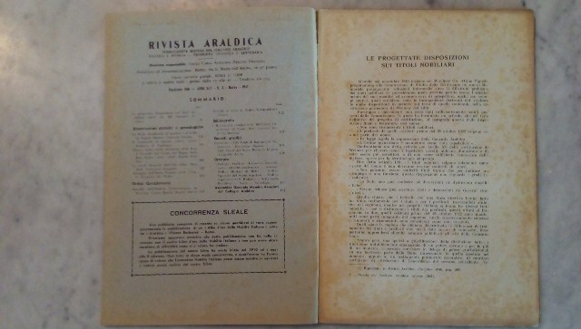 Rivista del collegio araldico. (rivista araldica) vintage marzo 1947