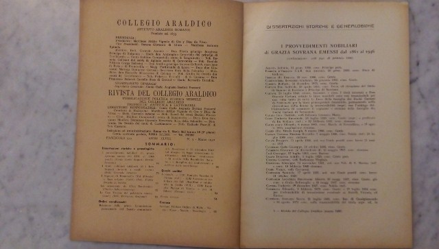 Rivista del collegio araldico. (rivista araldica) vintage marzo 1950 