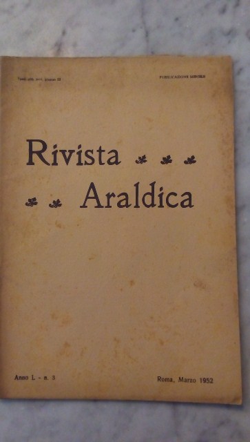 Rivista del collegio araldico. (rivista araldica) vintage marzo 1952