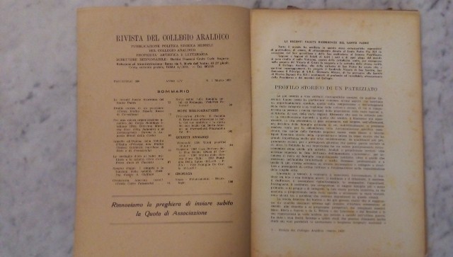 Rivista del collegio araldico. (rivista araldica) vintage marzo 1956