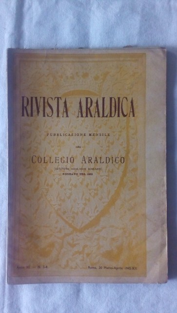 Rivista del collegio araldico. (rivista araldica) vintage marzo e aprile 1942