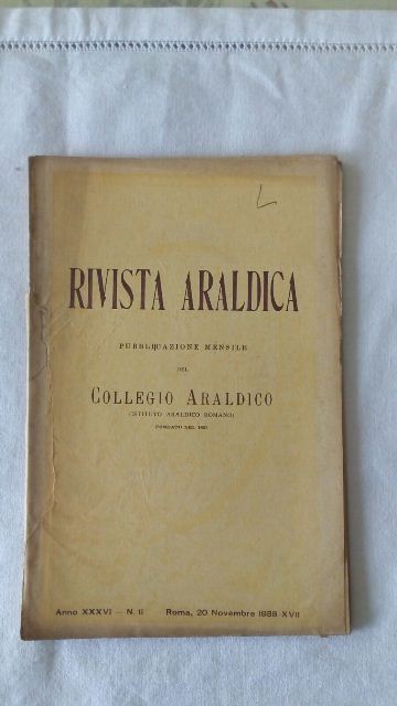 Rivista del collegio araldico. (rivista araldica) vintage novembre 1938