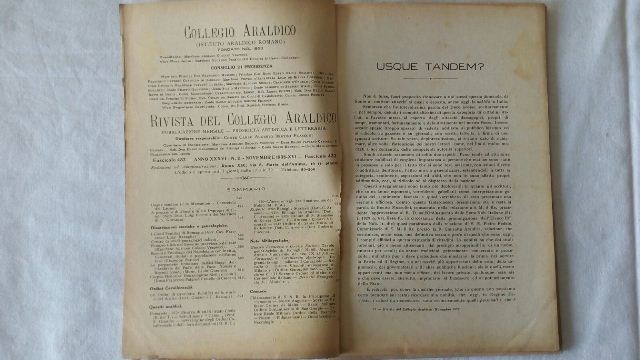 Rivista del collegio araldico. (rivista araldica) vintage novembre 1938
