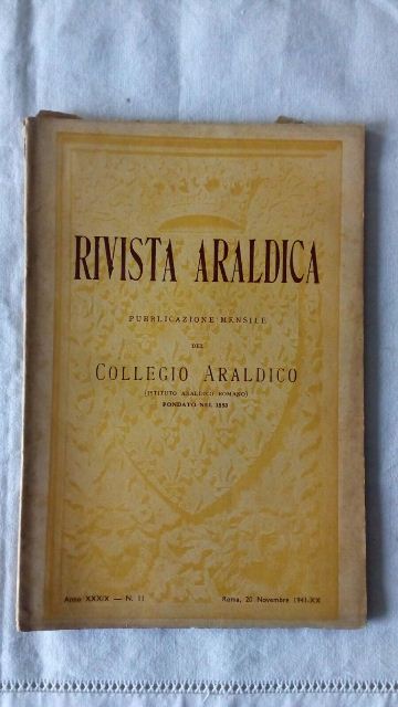 Rivista del collegio araldico. (rivista araldica) vintage novembre 1941