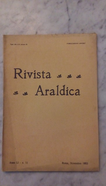 Rivista del collegio araldico. (rivista araldica) vintage novembre 1953