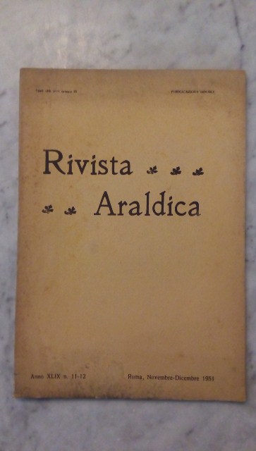 Rivista del collegio araldico. (rivista araldica) vintage novembre-dicembre 1951