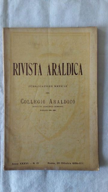 Rivista del collegio araldico. (rivista araldica) vintage ottobre 1938