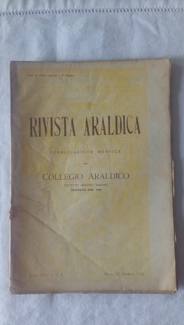 Rivista del collegio araldico. (rivista araldica) vintage ottobre 1945