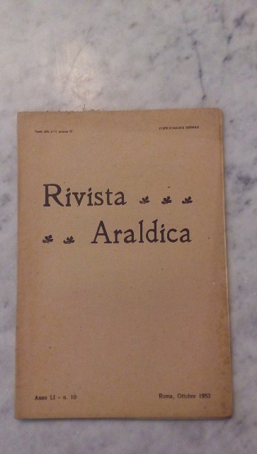 Rivista del collegio araldico. (rivista araldica) vintage ottobre 1953