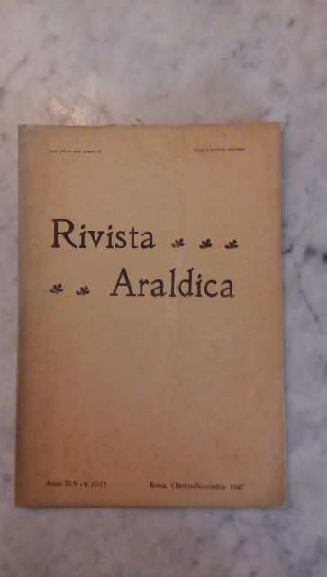 Rivista del collegio araldico. (rivista araldica) vintage ottobre-novembre 1947