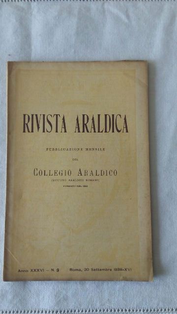 Rivista del collegio araldico. (rivista araldica) vintage settembre 1938