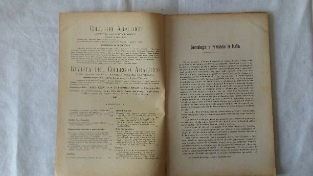 Rivista del collegio araldico. (rivista araldica) vintage settembre 1938