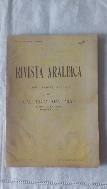 Rivista del collegio araldico. (rivista araldica) vintage settembre 1945