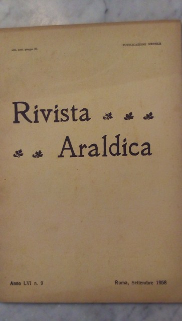 Rivista del collegio araldico. (rivista araldica) vintage settembre 1958