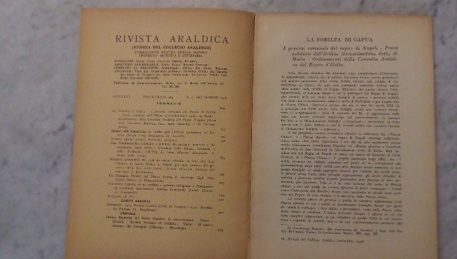 Rivista del collegio araldico. (rivista araldica) vintage settembre 1958