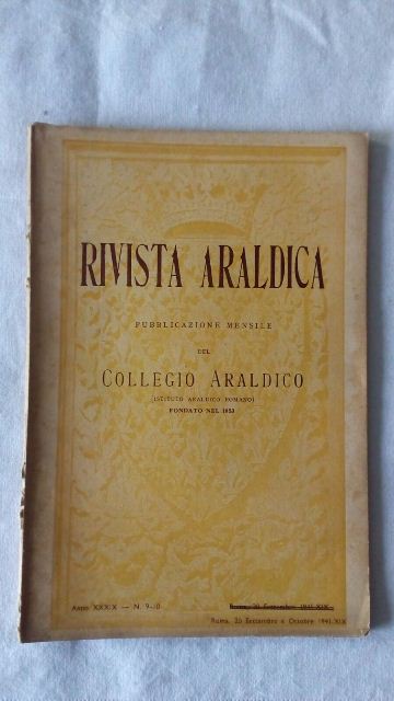 Rivista del collegio araldico. (rivista araldica) vintage settembre e ottobre 1941