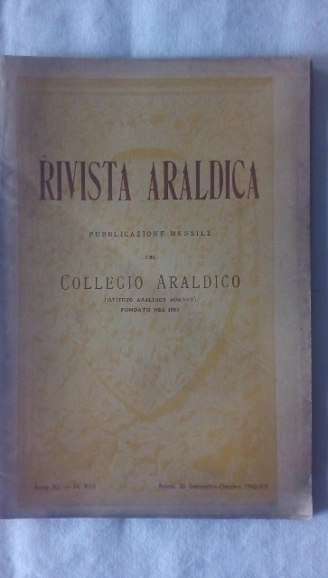 Rivista del collegio araldico. (rivista araldica) vintage settembre e ottobre 1942