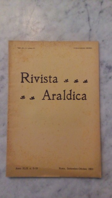 Rivista del collegio araldico. (rivista araldica) vintage settembre-ottobre 1951