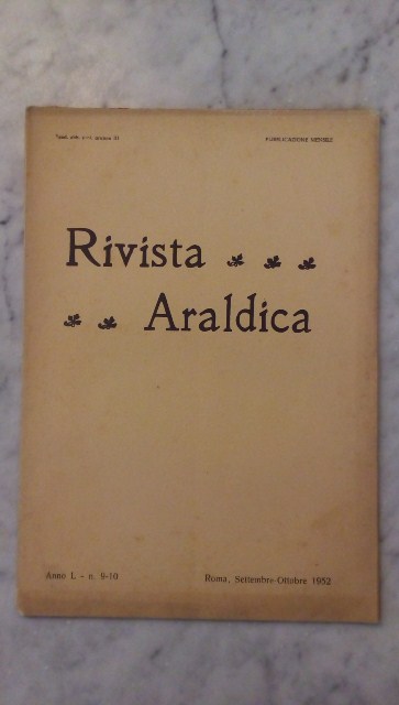 Rivista del collegio araldico. (rivista araldica) vintage settembre-ottobre 1952