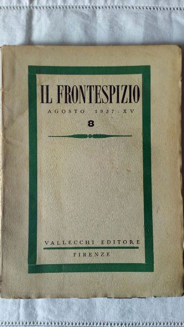 Rivista. il frontespizio. agosto 1937