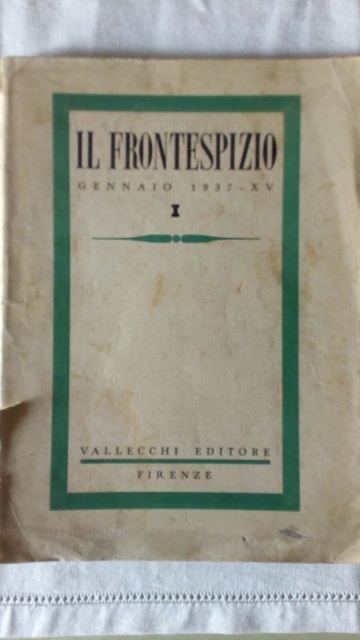 Rivista. il frontespizio. gennaio 1937