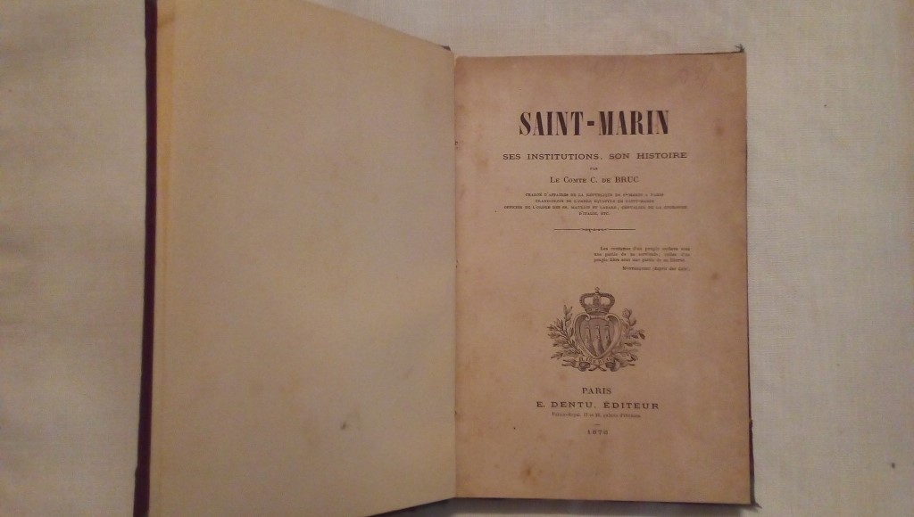 Saint Marin - Le conte G. de Bruc 1876