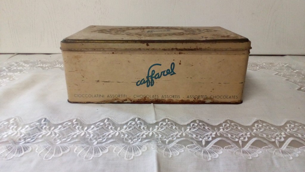 Scatola in latta caffarel 35x22,5x11,5h
