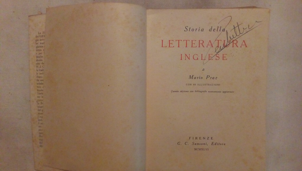 Storia della letteratura inglese di Mario Praz - Sansoni