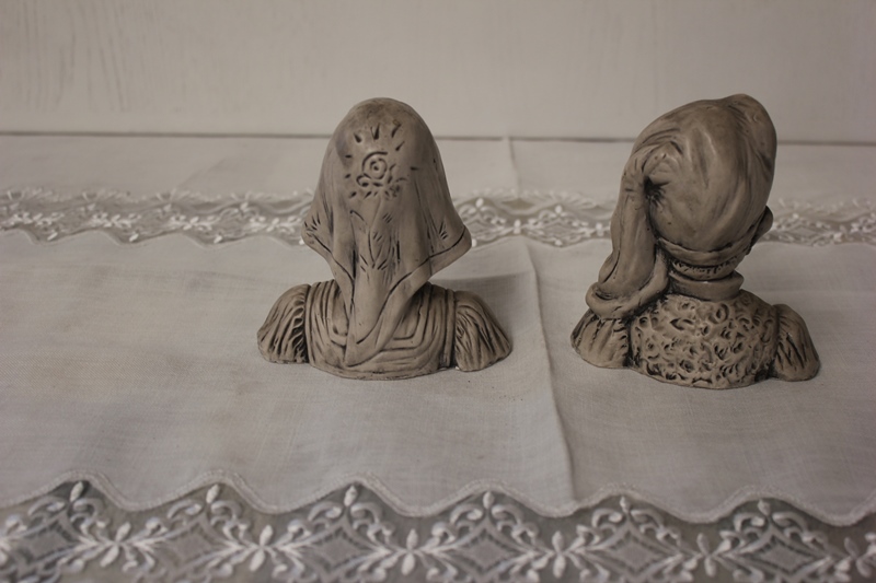 Volti uomo e donna 12x7x13h